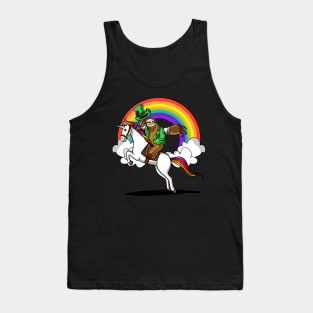 Leprechaun Sloth Riding Unicorn St Patricks Day Irish Tank Top